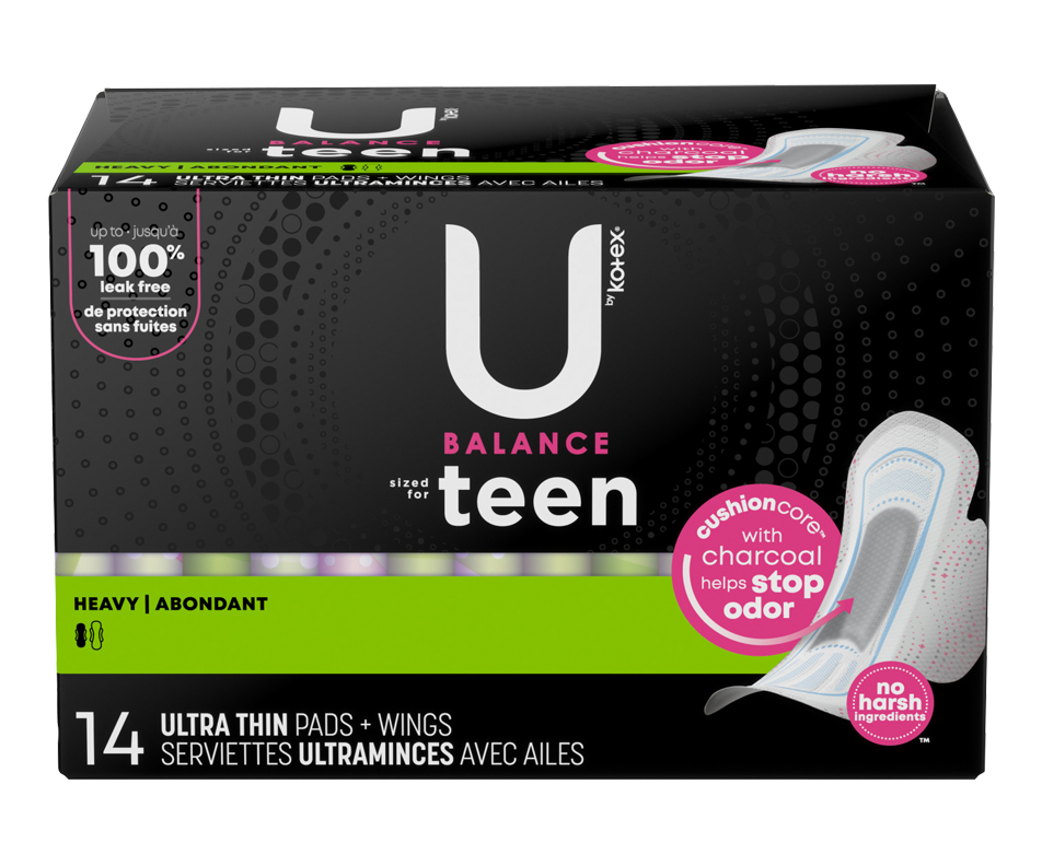Ultra Thin Teen Pads with Wings, Extra Absorbency, Unscented, 14 units