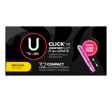Image 6 of product U by Kotex - Click Compact Tampons, Regular, 32 units