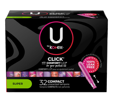 Click Compact Tampons, Unscented, 32 units, Super