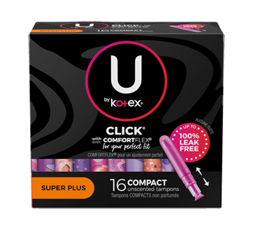Image 1 of product U by Kotex - Click Compact Tampons, Super Plus, 16 units