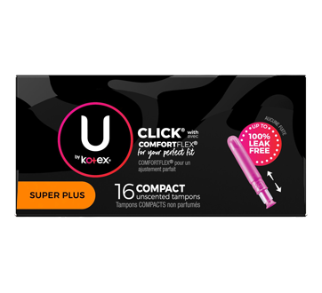 Image 6 of product U by Kotex - Click Compact Tampons, Super Plus, 16 units