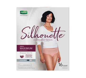Image of product Depend - Depend Silhouette Incontinence Underwear for Women, Maximum Absorbency, 16 units, Small