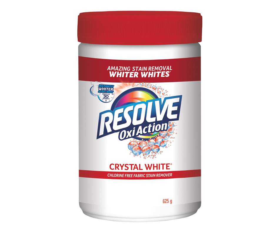 Crystal White Oxi Action Stain Remover, 625 g Resolve Stain remover