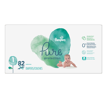 Pure Protection Newborn Diapers, 82 units, Size 1