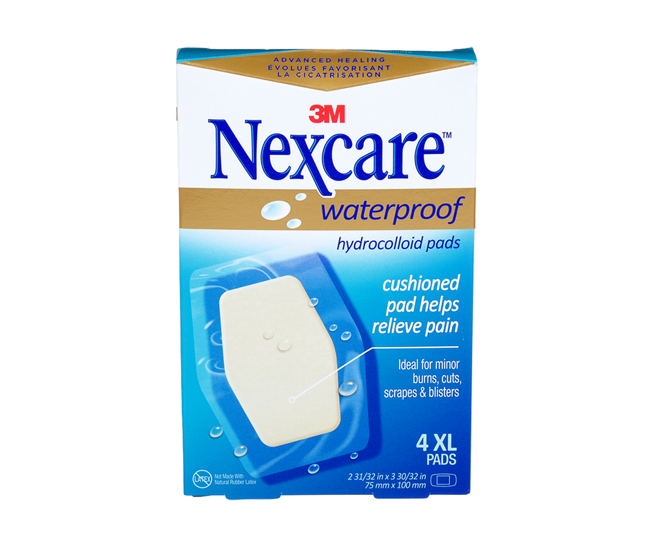 Hydrocolloid Pads Waterproof, Extra Large, 4 units Nexcare Bandages