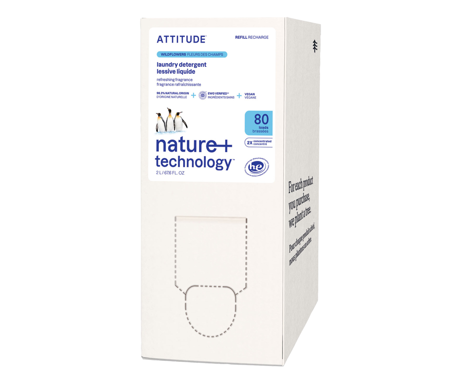 Laundry Detergent 80 Loads, Wildflower Attitude Detergent Jean Coutu
