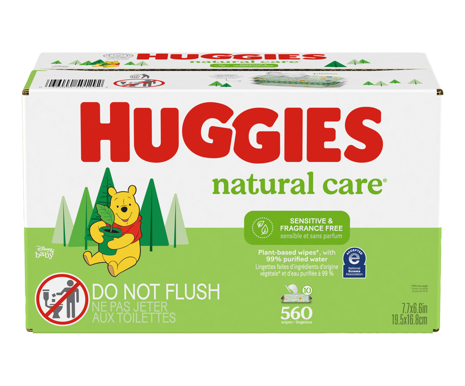 Natural Care Sensitive Baby Wipes, Unscented, 560 units Huggies Wet