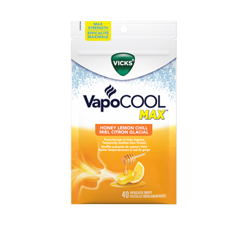 Image of product Vicks - VapoCool Max Medicated Drops, 40 units, Honey Lemon Chill