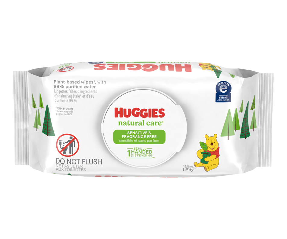 Natural Care Sensitive Baby Wipes, Unscented, 56 units Huggies Wet