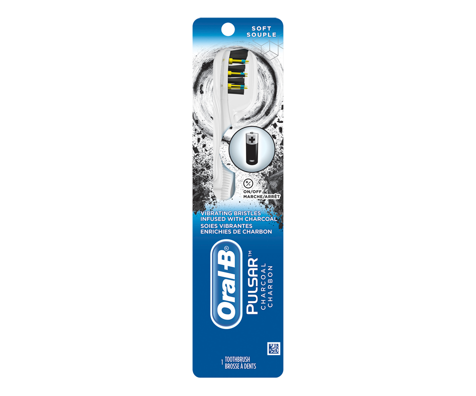 Pulsar Battery Toothbrush with Charcoal infused bristles, Soft, 1 unit