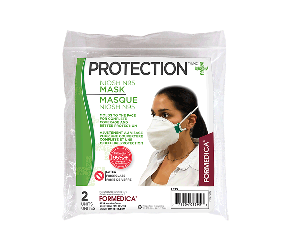 Niosh N95 Masks, 2 units Formedica Wellness Jean Coutu
