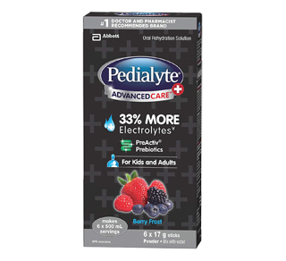 AdvancedCare Plus Electrolyte Powder Sticks, Berry Frost, 6 x 17 g