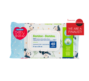 100% Bamboo Fibres Baby Wipes, 40 units, 17 cm x 20 cm