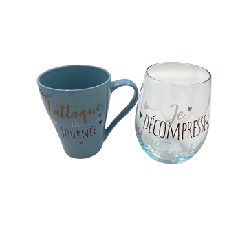 Image of product Collection Chantal Lacroix - Relaxing Mug & Wine Glass Set, 2 units