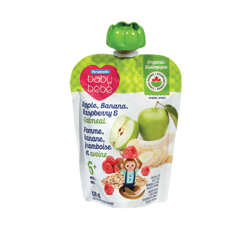 Image of product Personnelle Baby - Baby Food Purée 6 Months+, 128 ml, Apple,Banana, Raspberry & Oatmeal