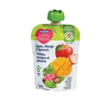 Baby Food Purée 6 Months+, 128 ml, Apple, Mango & Spinach