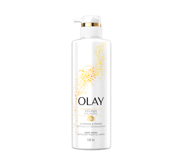 Image of product Olay - Exfoliating & Moisturizing Body Wash with Sugar Cocoa Butter and Vitamin B3, 530 ml