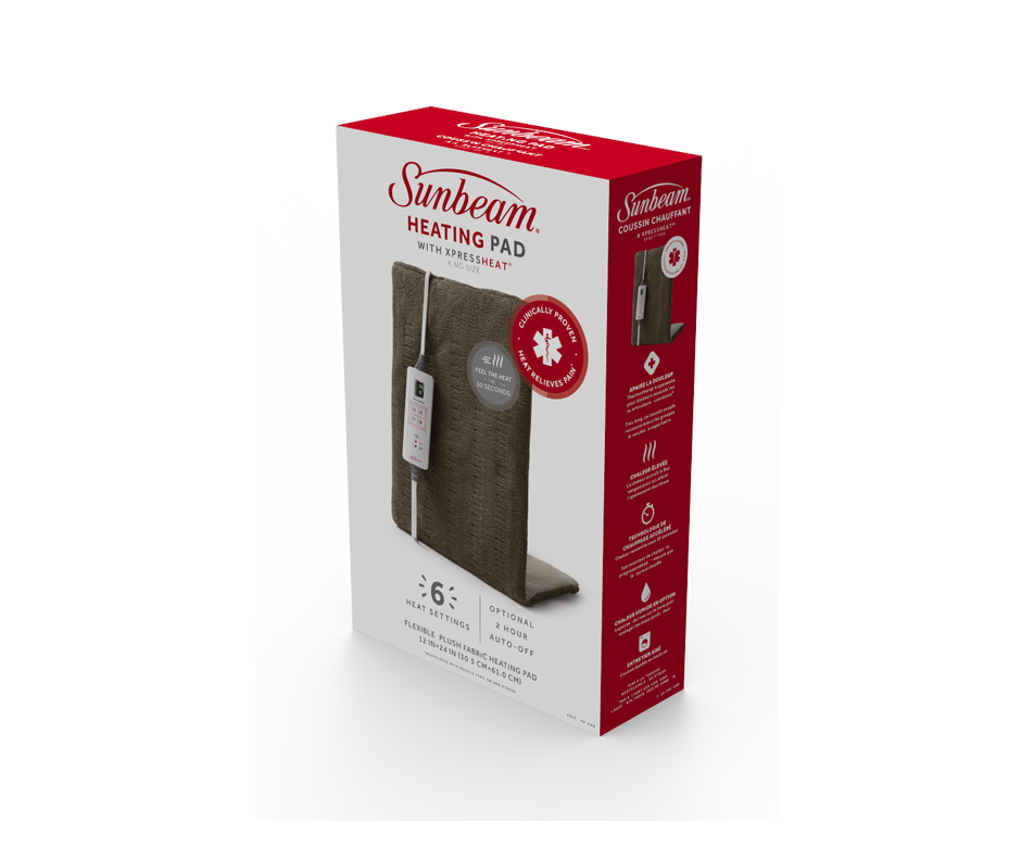 King Size Heating Pad with Xpressheat Plush, 1 unit, 2102235 Sunbeam