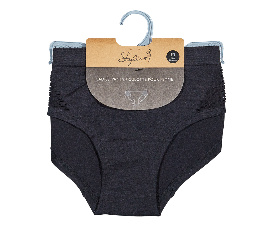 Ladies' Panty, 1 unit, BlackMedium Styliss Underwear Jean Coutu