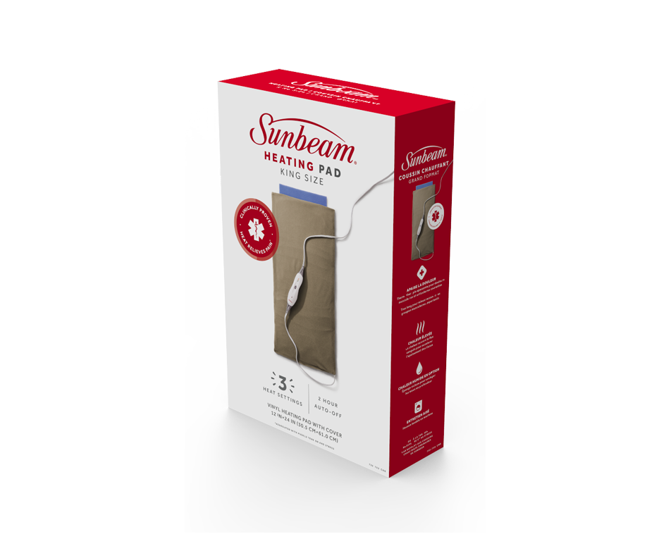 King Size Heating Pad Vinyl, 1 unit, 2102233 Sunbeam Wellness
