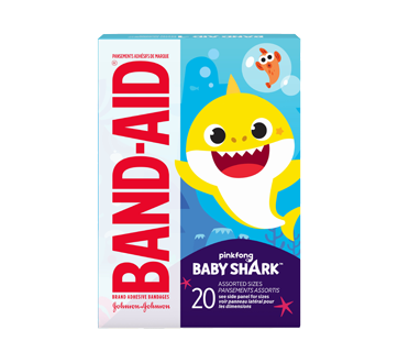 Image of product Band-Aid - Adhesive Bandages Pinkfong Baby  Shark, 20 units