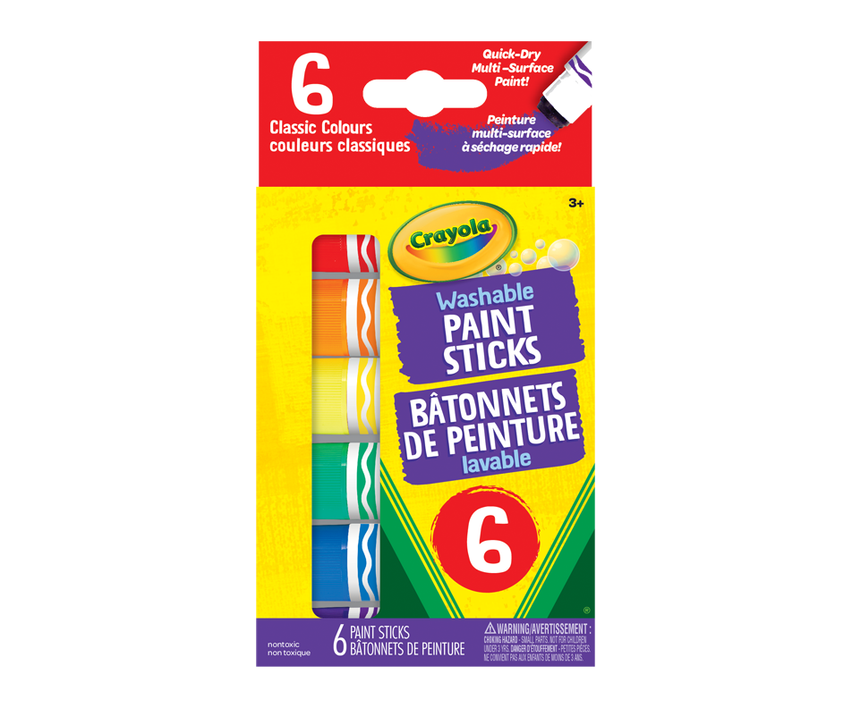 Washable Paint Sticks, 6 units Crayola Writing instruments Jean Coutu