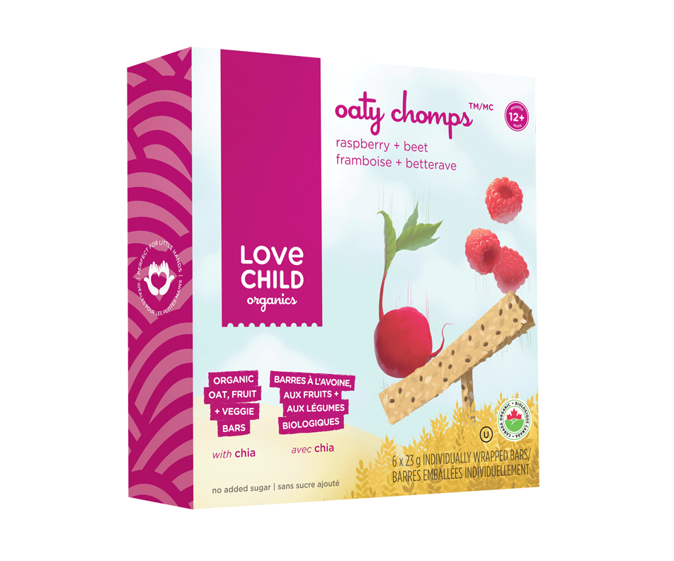 Oaty Chomps Organic Bars, 6 x 23 g, Raspberry + Beet Love Child