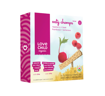 Image of product Love Child Organic - Oaty Chomps Organic Bars, 6 x 23 g, Raspberry + Beet