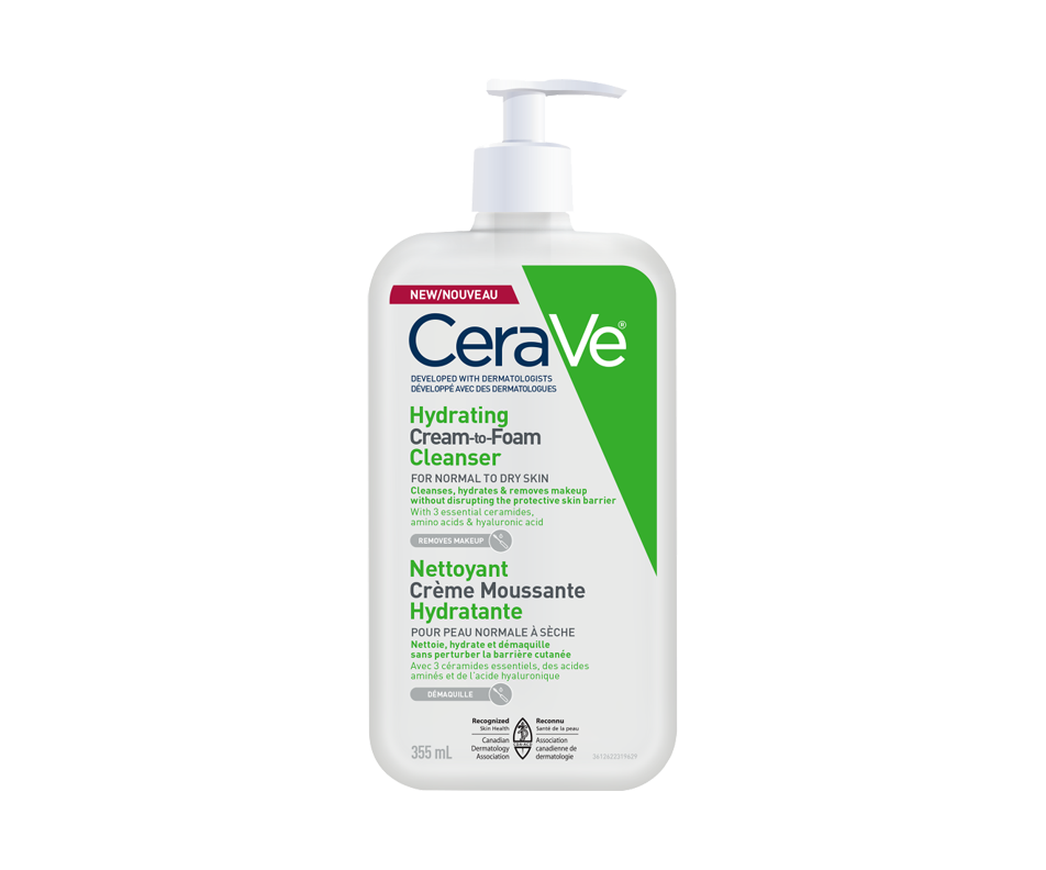 Hydrating CreamtoFoam Cleanser, 355 ml CeraVe Cleanser Jean Coutu