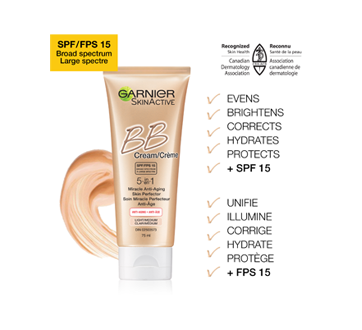 Image 3 of product Garnier - SkinActive BB Cream for Anti-Aging SPF 15, 75 ml, Light to Medium