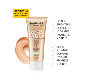 Image 3 of product Garnier - SkinActive BB Cream 5-in-1 for Normal to Dry Skin SPF 15, 75 ml, Medium to Dark