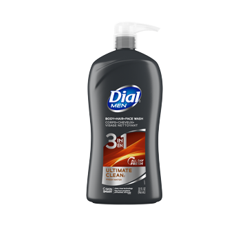 Dial Men Body Hair Face Wash 3 in 1 Ultimate Clean Fresh Water 946 ml, 946 ml, Fresh Water