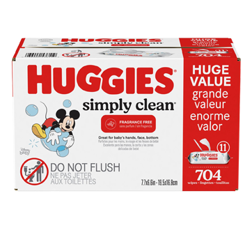 Image of product Huggies - Simply Clean Baby Wipes, 704 units