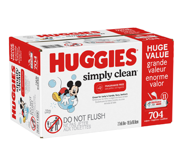 Image 2 of product Huggies - Simply Clean Baby Wipes, Unscented, 704 units