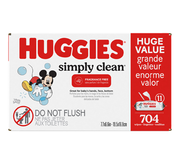 Image 3 of product Huggies - Simply Clean Baby Wipes, Unscented, 704 units