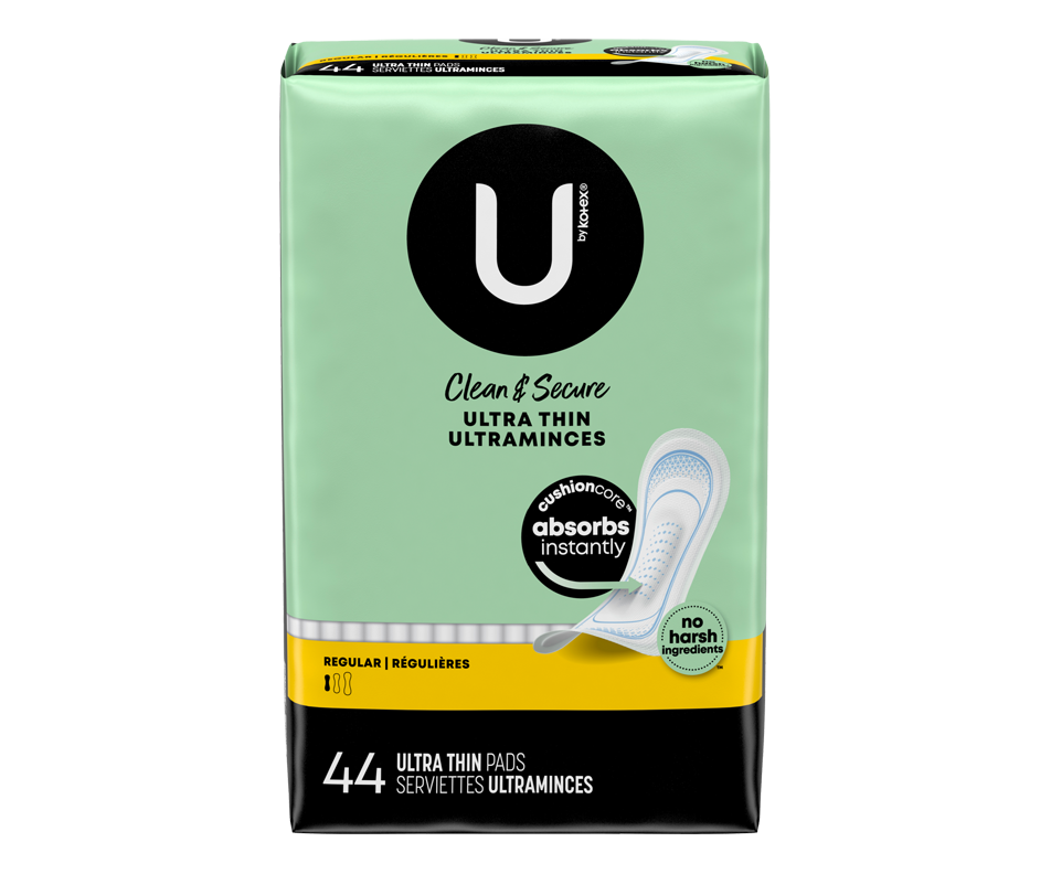 Clean & Secure Ultra Thin Pads, Regular Flow, 44 units U by Kotex