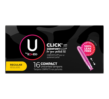 Image 6 of product U by Kotex - Click Compact Tampons, Regular, 16 units