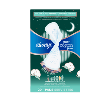 Pure Cotton with FlexFoam Pads with Wings for Women Size 4 Overnight Absorbency