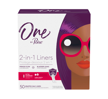 Image of product Poise - One by Poise Panty Liners 2-in-1, 50 units, Extra Coverage