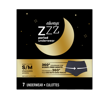 ZZZ Overnight Disposable Period Underwear, 7 units, S-M