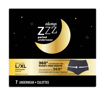 ZZZ Overnight Disposable Period Underwear, 7 units, L-XL