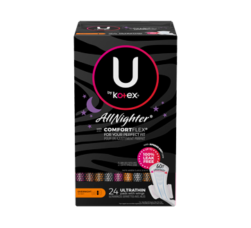 AllNighter Ultra Thin Overnight Pads with Wings, 24 units