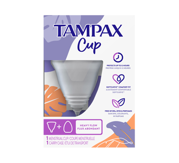 Image of product Tampax - Cup Reusable Menstrual Heavy Flow with Carrying Case, 1 unit