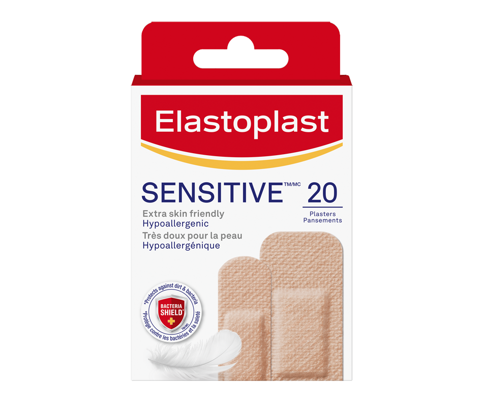 Sensitive Light Skin Tone Adhesive Bandages, 20 units Elastoplast
