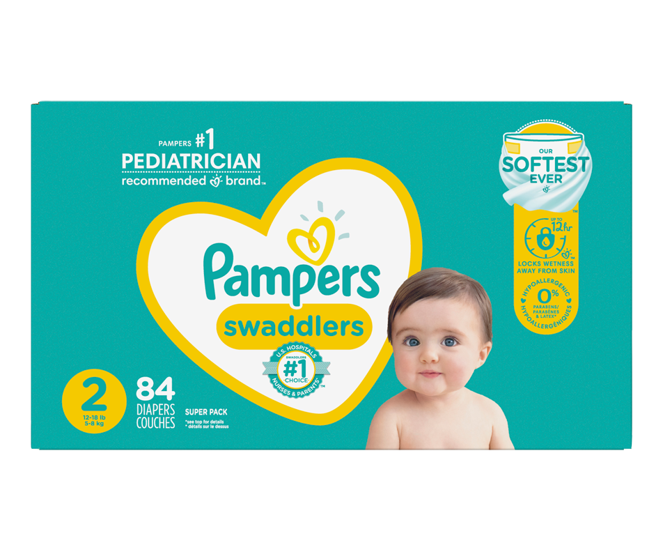 Swaddlers Diapers Size 2, 84 units Pampers Diaper Jean Coutu