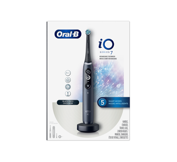 Image of product Oral-B - iO Series 7 Electric Toothbrush with Brush Heads Black Onyx, 1 unit