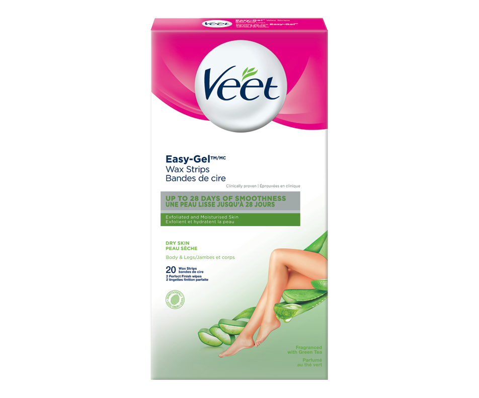 EasyGel Wax Strips Body & Legs, 40 units Veet Depilatory cream Jean Coutu