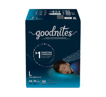 Image of product GoodNites - Boys' Nighttime Bedwetting Underwear, 34 units