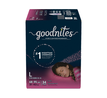 Image of product GoodNites - Girls' Nighttime Bedwetting Underwear, 34 units