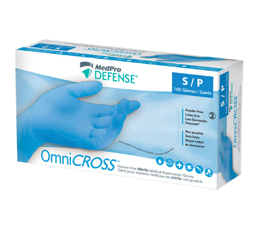Image of product MedPro Defense - Omnicross Powder-Free Nitrile Medical Examination Gloves, 100 units, Small